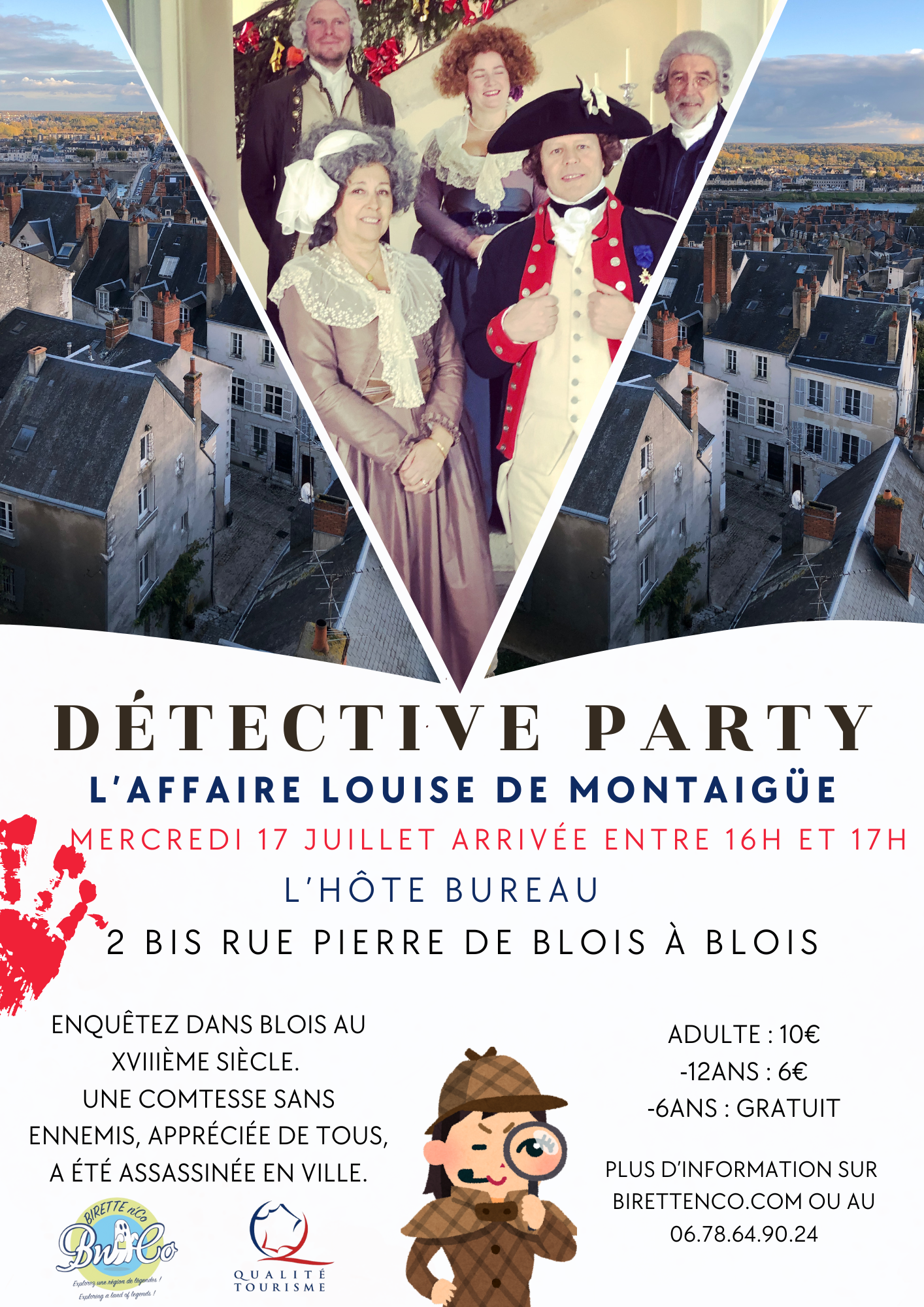 Birette n'co, départ de Detective Party depuis l'Hôte Bureau à Blois