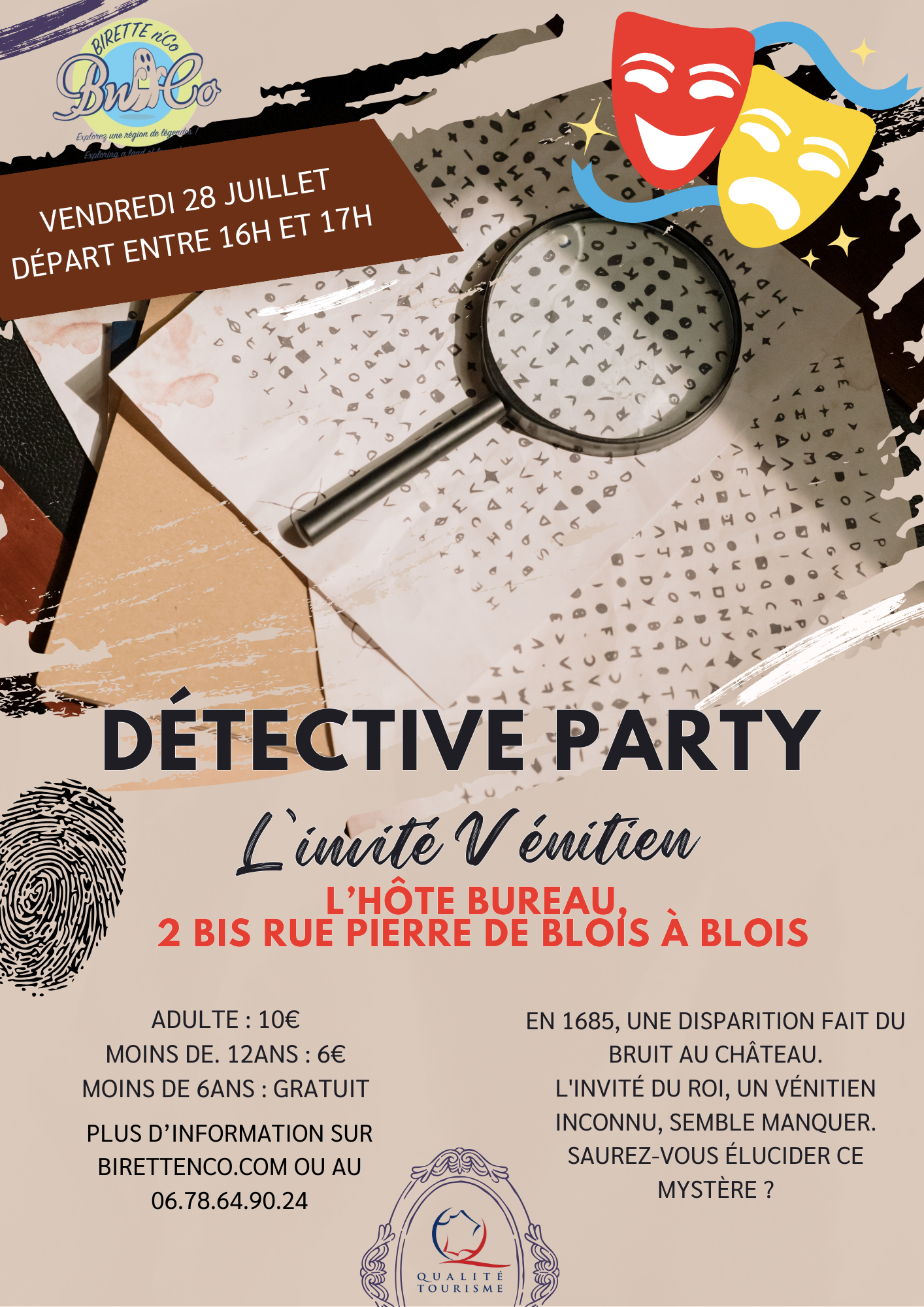 Birette n'co, départ de Detective Party depuis l'Hôte Bureau à Blois