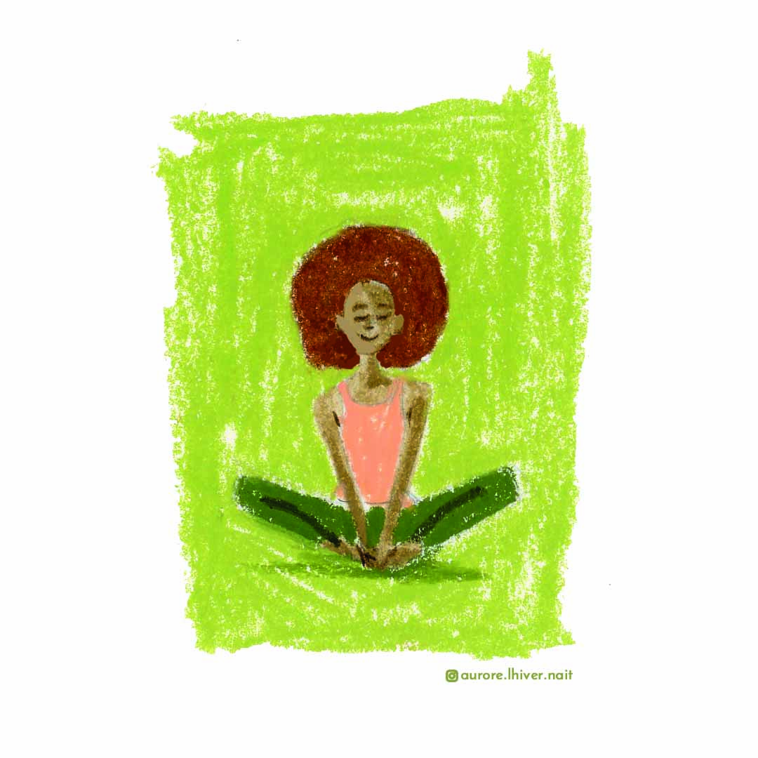 illustration Aurore l'hiver nait pour cours de yoga à l'Hôte Bureau