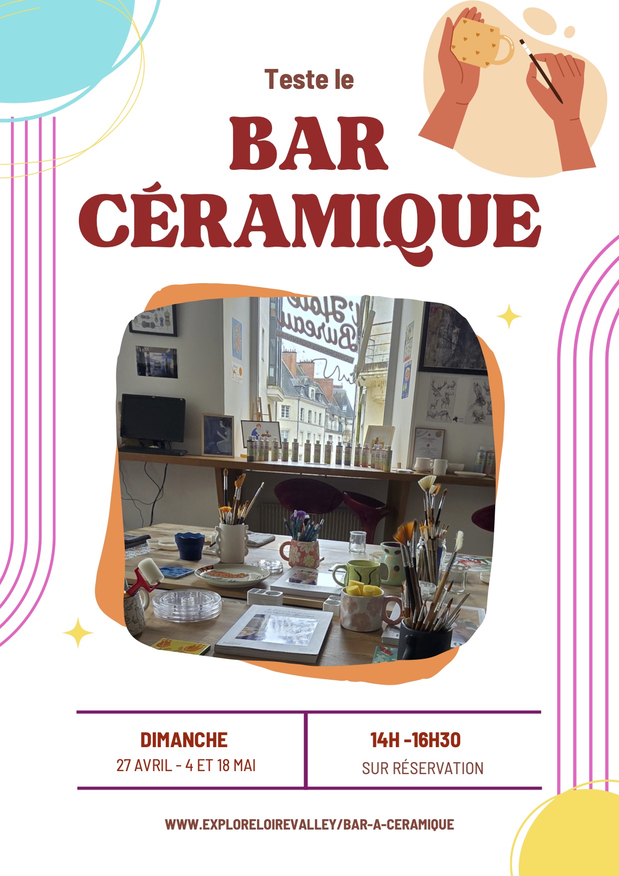 affiche le Bar Céramique – l’hôte bureau Nouveau concept à Blois : le bar à céramique par Candy Pastre